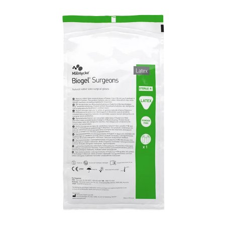 Molnlycke Surgical Glove Biogel® Surgeons Size 8 Sterile Latex Standard Cuff Length Micro-Textured Straw Not Chemo Approved - Case of 200 - 30480-CS