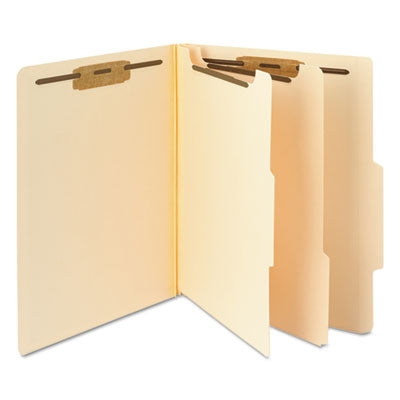 Smead™ Six-Section Top Tab Classification Folders, 2" Expansion, 2 Dividers, 6 Fasteners, Letter Size, Manila, 10/Box - Box of 1 - SMD-14000-BX