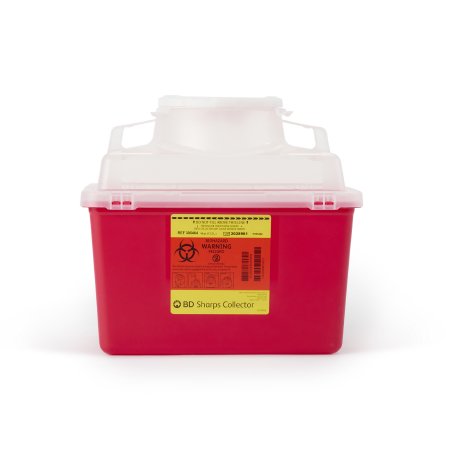 BD Sharps Container BD™ Red Base 11-1/2 H X 12-4/5 W X 8-4/5 D Inch Vertical Entry 3.5 Gallon - Each - 305464-EA
