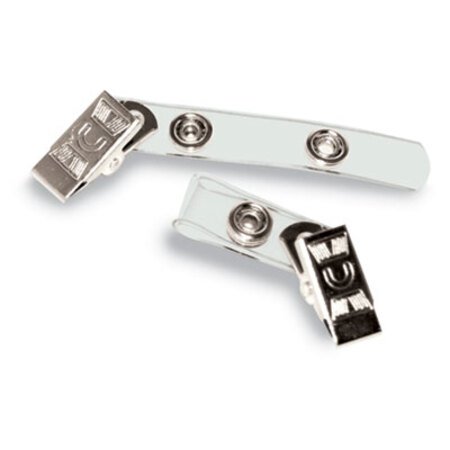 Advantus Badge Straps with Clips, 0.38" x 2.75", Clear, 100/Box - Box of 1 - AVT-75410-BX