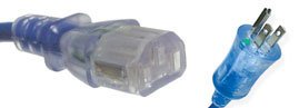 Nurse Assist General Purpose Power Cord 125V 13 Amps Blue Hospital Grade 15 Foot - Each - QHP-13-C13ST-15-EA