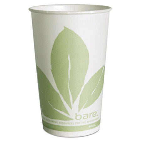 Solo® Bare Eco-Forward Paper Cold Cups, 16 oz, Green/White, 100/Sleeve 10 Sleeves/Carton - CT/1 - SCC-RW16BBD110CT-CT