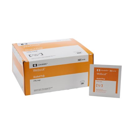 Cardinal Alcohol Prep Pad Webcol™ 70% Strength Isopropyl Alcohol Individual Packet Large Sterile - CT/200 - 5110-CT