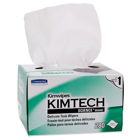 Kimberly Clark Delicate Task Wipe Kimtech Science Kimwipes Light Duty White NonSterile 1 Ply Tissue 4-2/5 X 8-2/5 Inch Disposable - Case of 16800 - 34155-CS