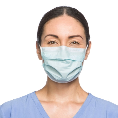 O&M Halyard Inc Procedure Mask Halyard Pleated Earloops One Size Fits Most Blue NonSterile Not Rated Adult - Box of 50 - 47080-BX