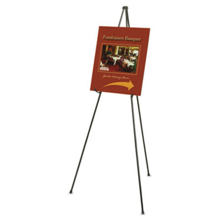 Quartet® Heavy-Duty Adjustable Instant Easel Stand, 25" to 63" High, Steel, Black - Each - QRT-27E-EA
