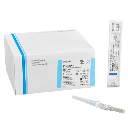 Smiths Medical ASD, Inc. Peripheral IV Catheter Protectiv® 22 Gauge 1 Inch Retracting Safety Needle - Case of 200 - 305006-CS