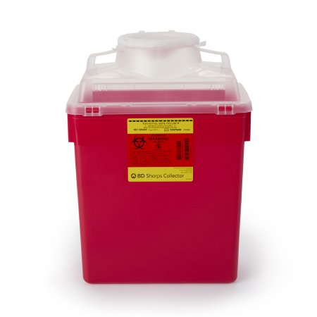BD Sharps Container BD™ Red Base 17-1/2 X 12-4/5 X 8-4/5 Inch Vertical Entry 6 Gallon - Each - 305465-EA