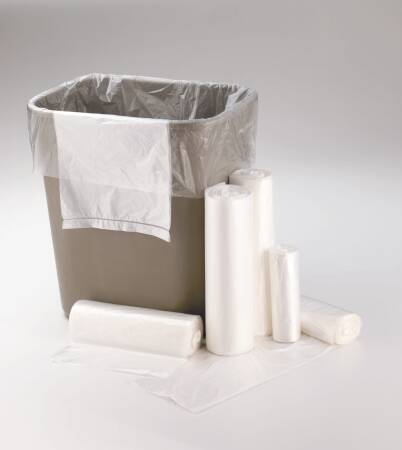 Medegen Medical Products LLC Trash Bag 60 gal. White HDPE 16 Mic. 38 X 60 Inch Star Seal Bottom Coreless Roll - Case of 8 - RS386018W-CS