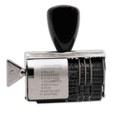 Trodat® Rubber 11-Message Dial-A-Phrase Date Stamp, Conventional, 2" x 0.38" - Each - USS-T2754-EA
