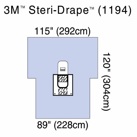 3M Orthopedic Drape 3M™ Steri-Drape™ Arthroscopy Drape with Pouch 89 W X 125 L Inch Sterile - Case of 5 - 1194-CS