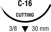 Covidien Absorbable Suture with Needle Maxon™ Polyglyconate C-16 3/8 Circle Reverse Cutting Needle Size 2 - 0 Monofilament - Box of 36 - 8886662651-BX