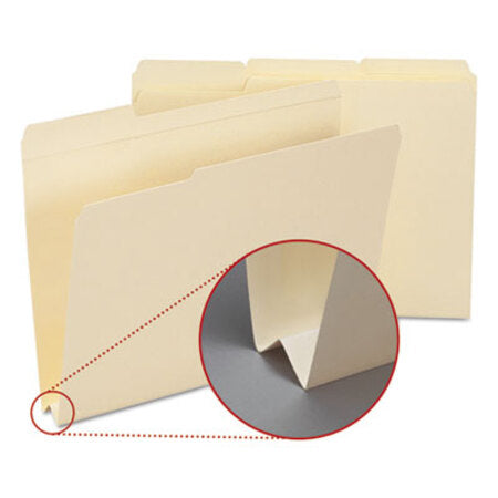 Smead™ Expandable Heavyweight File Folders, 1/3-Cut Tabs: Assorted, Letter Size, 1.5" Expansion, Manila, 50/Box - Box of 1 - SMD-10405-BX