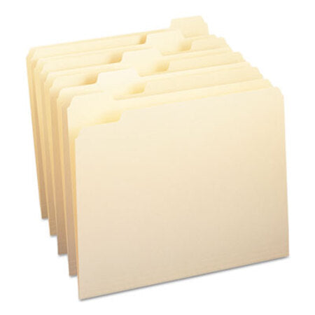 Smead™ Manila File Folders, 1/5-Cut Tabs: Assorted, Letter Size, 0.75" Expansion, Manila, 100/Box - Box of 1 - SMD-10350-BX