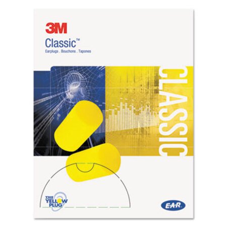 3M™ E-A-R Classic Small Earplugs in Pillow Paks, Cordless, PVC Foam, Yellow, 200 Pairs/Box - Box of 1 - MMM-3101103-BX