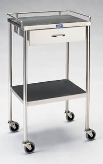 Pedigo Products Utility Cart Stainless Steel 16 X 20 X 34 Inch Silver 3-1/2 X 12-1/2 X 15-1/2 Inch Drawer, 15 X 19 Inch Shelf - Each - SG-80-SS-EA