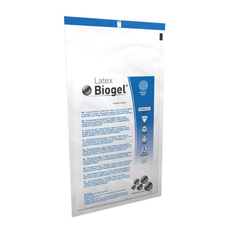 Molnlycke Surgical Glove Biogel® M Size 5.5 Sterile Latex Standard Cuff Length Micro-Textured Straw Not Chemo Approved - Case of 200 - 30555-CS