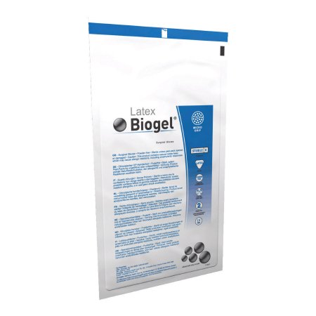 Molnlycke Surgical Glove Biogel® M Size 6.5 Sterile Latex Standard Cuff Length Micro-Textured Straw Not Chemo Approved - Case of 200 - 30565-CS
