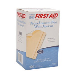 Dukal Adhesive Dressing American White Cross First Aid® 2 X 3 Inch Polyester / Rayon / Film Rectangle Tan Sterile - Box of 100 - 7665033-BX