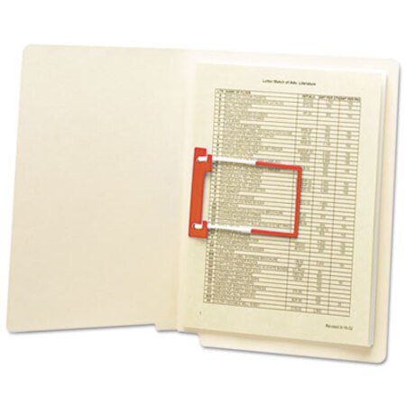 Smead™ U-Clip Bonded Fasteners, 2" Capacity, 2.75" Center to Center, Red/White, 100/Box - Box of 1 - SMD-68260-BX