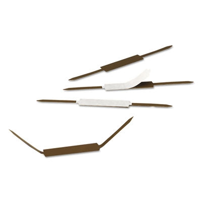 Smead™ Standard Self-Adhesive Two-Prong Fastener Base and Compressor Sets, 2" Capacity, 2.75" Center to Center, Brown, 100/Box - Box of 1 - SMD-68220-BX