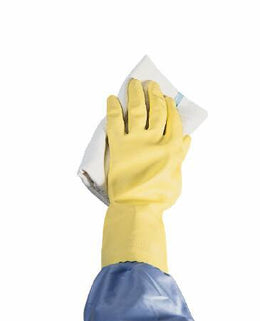 Ansell Utility Glove Large Flock Lined Latex Yellow 12 Inch Straight Cuff NonSterile - Box of 12 - 8988-BX