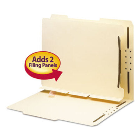 Smead™ Self-Adhesive Folder Dividers with Twin-Prong Fasteners for Top/End Tab Folders, 1 Fastener, Letter Size, Manila, 25/Pack - Pack of 1 - SMD-68025-PK