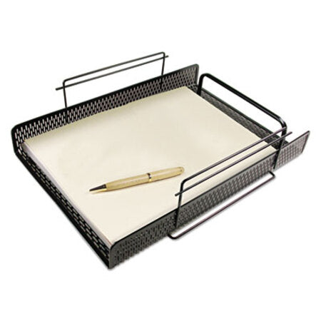Artistic® Urban Collection Punched Metal Letter Tray, 1 Section, Letter Size Files, 10" x 13.75" x 3.5", Black - Each - AOP-ART20002-EA