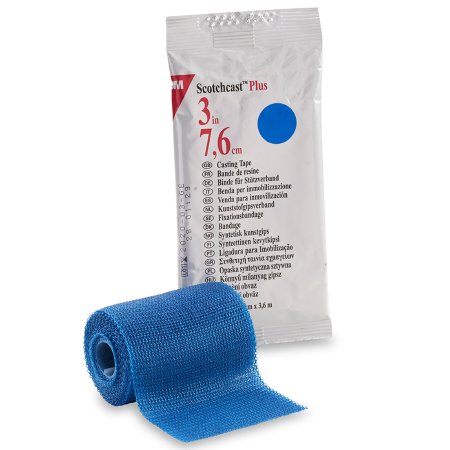 3M Ortho Cast Tape 3M™ Scotchcast™ Plus 3 Inch X 12 Foot Fiberglass / Resin Blue - Case of 10 - 82003B-CS