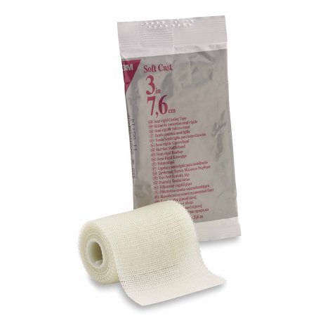 3M Ortho Cast Tape 3M™ Scotchcast™ Soft Cast 3 Inch X 12 Foot Fiberglass White - Case of 10 - 82103-CS