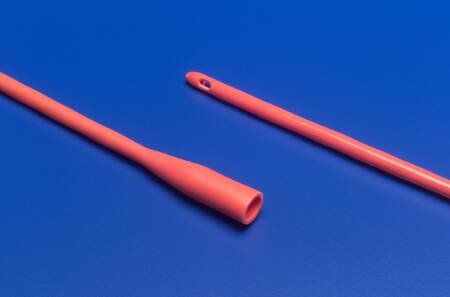 Cardinal Urethral Catheter Dover™ Straight Tip Hydrophilic Coated Red Rubber 22 Fr. 12 Inch - CT/12 - 8422-CT