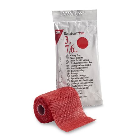 3M Ortho Cast Tape 3M™ Scotchcast™ Plus 3 Inch X 12 Foot Fiberglass / Resin Red - Case of 10 - 82003R-CS