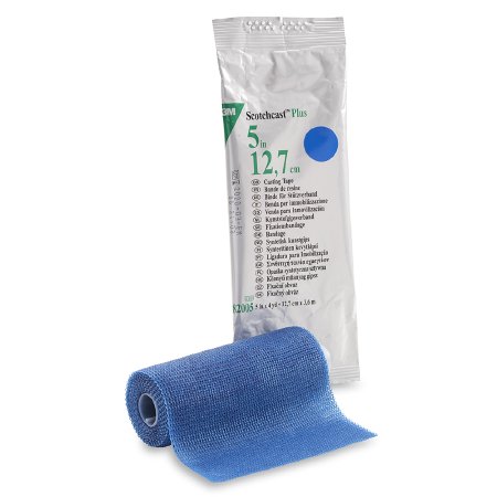 3M Ortho Cast Tape 3M™ Scotchcast™ Plus 5 Inch X 12 Foot Fiberglass / Resin Blue - Case of 10 - 82005B-CS