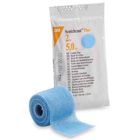 3M Ortho Cast Tape 3M™ Scotchcast™ Plus 2 Inch X 12 Foot Fiberglass / Resin Light Blue - Case of 10 - 82002L-CS