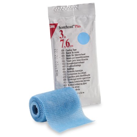 3M Ortho Cast Tape 3M™ Scotchcast™ Plus 3 Inch X 12 Foot Fiberglass / Resin Light Blue - Case of 10 - 82003L-CS