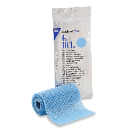 3M Ortho Cast Tape 3M™ Scotchcast™ Plus 4 Inch X 12 Foot Fiberglass / Resin Light Blue - Case of 10 - 82004L-CS
