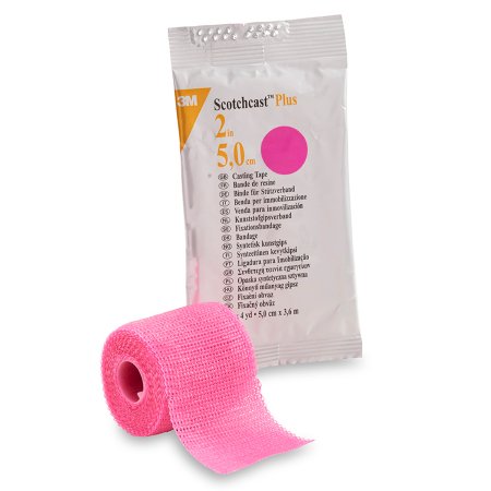 3M Ortho Cast Tape 3M™ Scotchcast™ Plus 2 Inch X 12 Foot Fiberglass / Resin Bright Pink - Case of 10 - 82002X-CS
