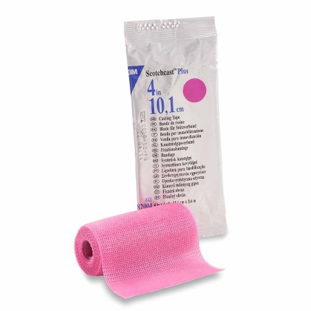 3M Ortho Cast Tape 3M™ Scotchcast™ Plus 4 Inch X 12 Foot Fiberglass / Resin Bright Pink - Case of 10 - 82004X-CS