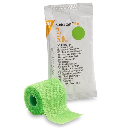 3M Ortho Cast Tape 3M™ Scotchcast™ Plus 2 Inch X 12 Foot Fiberglass / Resin Bright Green - Case of 10 - 82002V-CS