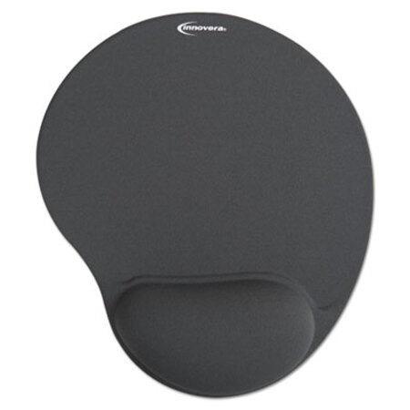 Innovera® Mouse Pad with Fabric-Covered Gel Wrist Rest, 10.37 x 8.87, Gray - Each - IVR-50449-EA