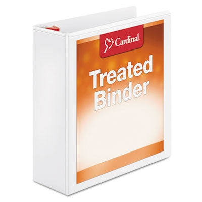 Cardinal® Treated ClearVue Locking Slant-D Ring Binder, 3 Rings, 3" Capacity, 11 x 8.5, White - Each - CRD-32130-EA
