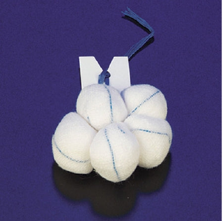 DeRoyal Surgical Tonsil Sponge Cotton / Gauze 1 Inch Diameter 5 Count Pack Sterile - Case of 100 - 30-042-CS