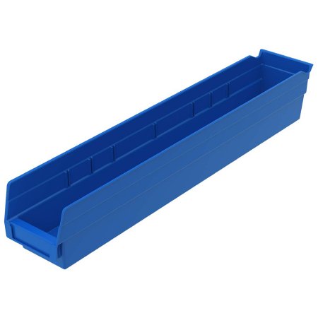 Akro-Mils Shelf Bin Blue Industrial Grade Polymers 4 X 4-1/8 X 23-5/8 Inch - CT/12 - 30124BLUE-CT