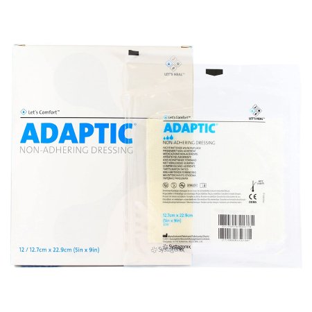 3M Systagenix/KCI Oil Emulsion Impregnated Dressing 3M™ Adaptic™ Rectangle 5 X 9 Inch Sterile - Box of 12 - 2019-BX