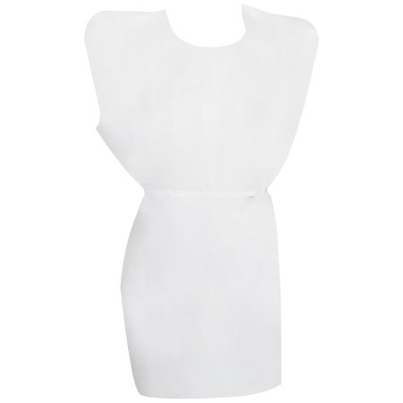 McKesson Patient Exam Gown McKesson One Size Fits Most White Disposable - Each - 18-10846-EA
