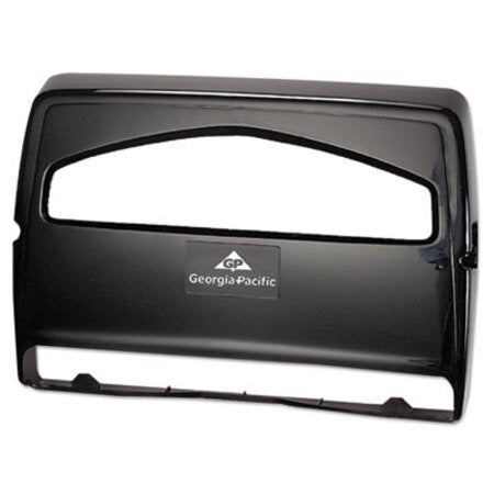 Georgia Pacific® Professional Safe-T-Gard Toilet Seat Cover Dispenser, Half-Fold, 16.38 x 2.5 x 11.75, Black - Each - GPC-57748-EA