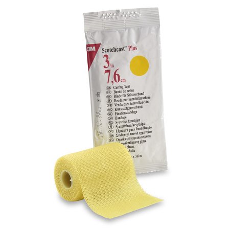3M Ortho Cast Tape 3M™ Scotchcast™ Plus 3 Inch X 12 Foot Fiberglass / Resin Yellow - Each - 82003Y-EA