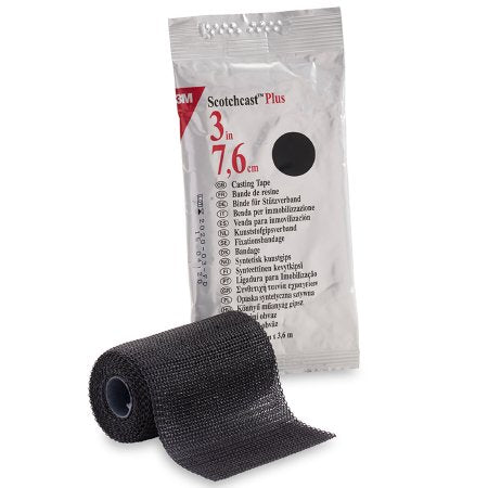 3M Ortho Cast Tape 3M™ Scotchcast™ Plus 3 Inch X 12 Foot Fiberglass / Resin Black - Case of 10 - 82003A-CS