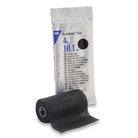 3M Ortho Cast Tape 3M™ Scotchcast™ Plus 4 Inch X 12 Foot Fiberglass / Resin Black - Case of 10 - 82004A-CS