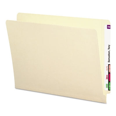 Smead™ End Tab Folders with Antimicrobial Product Protection, Straight Tabs, Letter Size, 0.75" Expansion, Manila, 100/Box - Box of 100 - SMD-24113-BX